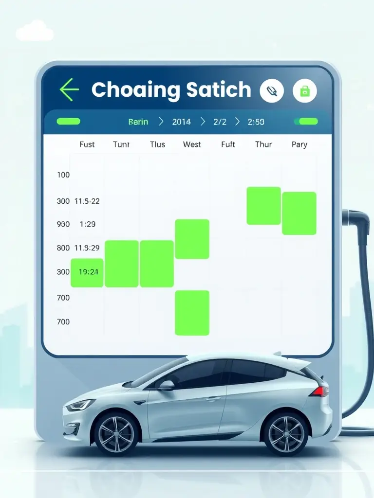 A calendar interface showing booking slots, highlighting the flexibility homeowners have in managing their charging station availability.